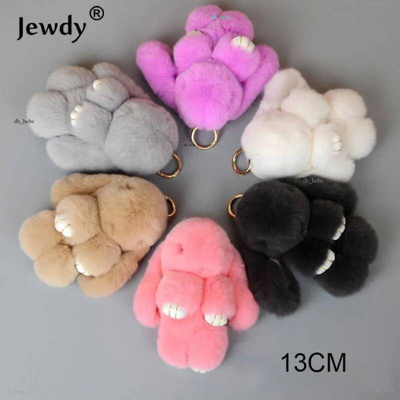 Porte-clés lapin moelleux femmes mignon lapin boule de fourrure porte-clés Pompon jouet poupée sac charme voiture pompon de fourrure porte-clés b