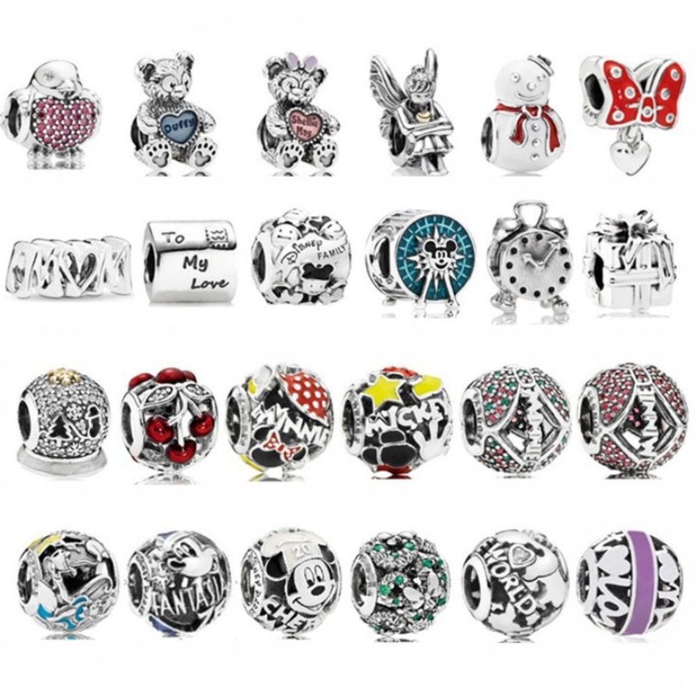 Fashion Designer Jewelry Accessories White Copper Silver Plated Carved Cartoon Pattern Round Beads DIY Bracelet Making Accessories