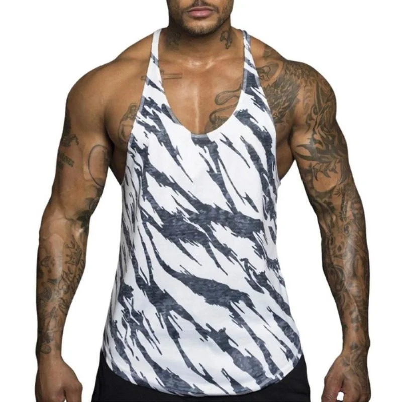 3D Printed Sports Camouflage Tank Tops For Men Fashion Colorful Pattern Tees Summer Loose Street Round Neck Vest Tops 260922