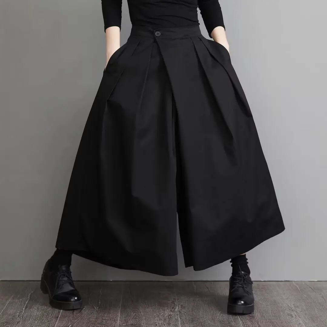 Japan Harajuku Fashion YY Hakama Pants Men Women Unisex Y2k Streetwear Wide Leg Samurai Trousers Dark Aesthetic Skirt Pants 260918