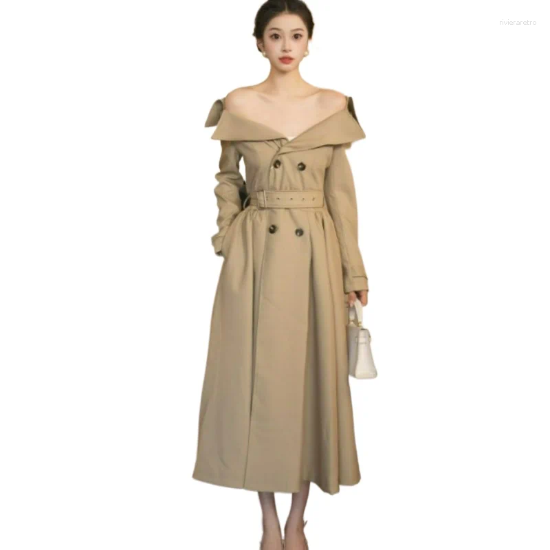 Trench Coat Women's Shirt Sleeve Medium And Long Thick British Style Spring Autumn Temperament Commuting Clothing