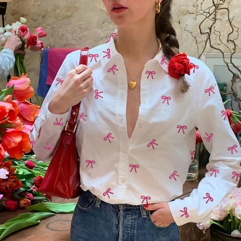 Talenza Womens Elegant Printed Blouses Fashion Vintage Contrast Patchwork Loose Shirts Summer Casual High Street Womens Shirt 260921