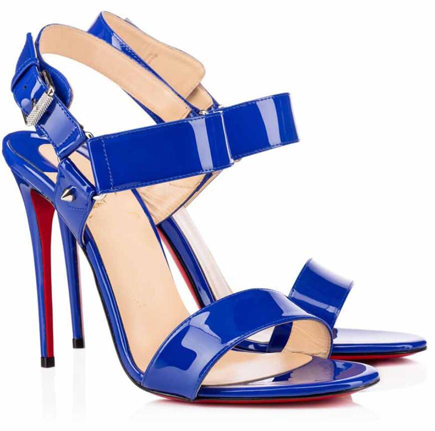 Perfect Summer Sova Sandals Elegant Brands Red Bottom Women's High Heels Ankle Strap Lady Sexy Gladiator Sandalias Dress Party Wedding