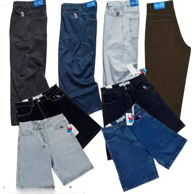 Men Jeans Men's Jeans Y2k Polar Big Boy Skate Collection Hip Hop Streetwear Embroidery Pants Baggy Mens Womens High Waist Wide Trouser trousers