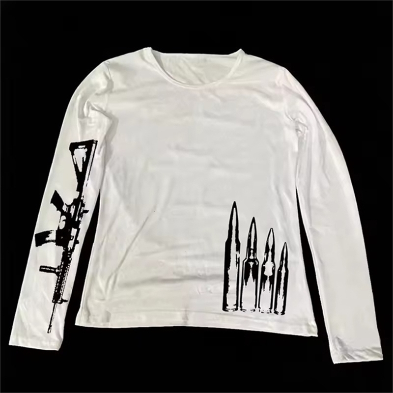 American style Y2K autumn and winter item simple daily versatile fashion style unisex T-shirt long sleeved 260921CJ