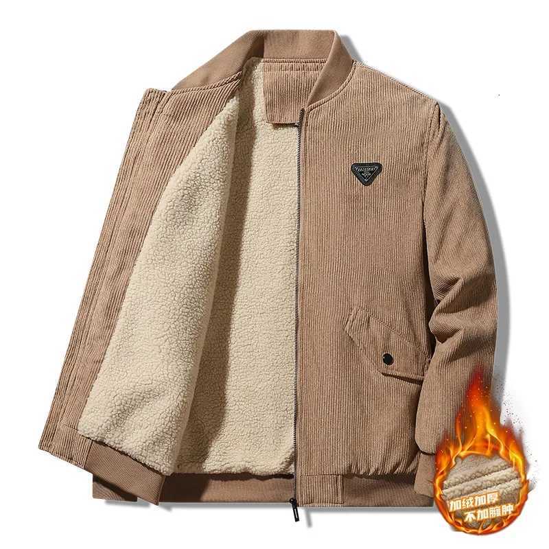 Men's Down Parkas New Winter Men Fleece Corduroy Jackets Parkas Warm Coats Male Outwear Casual Winter Coats Quality Men Slim Fit Jackets Size 4