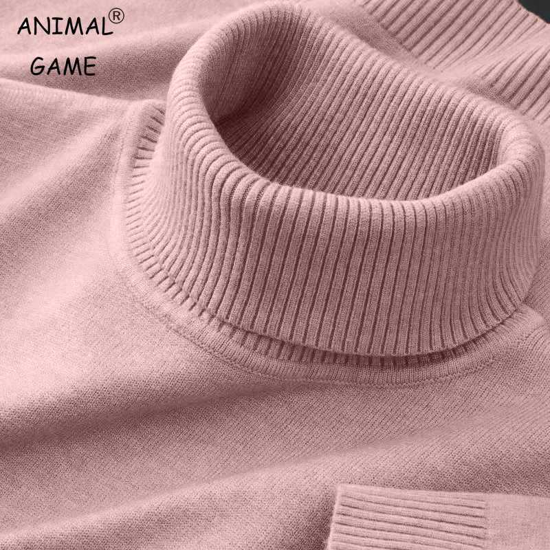 Women's Sweaters Autumn Women Turtleneck Knitted Sweaters Solid Color Breathable Pullovers Winter Warm Outdoor Streetwear Basic Business Tops H
