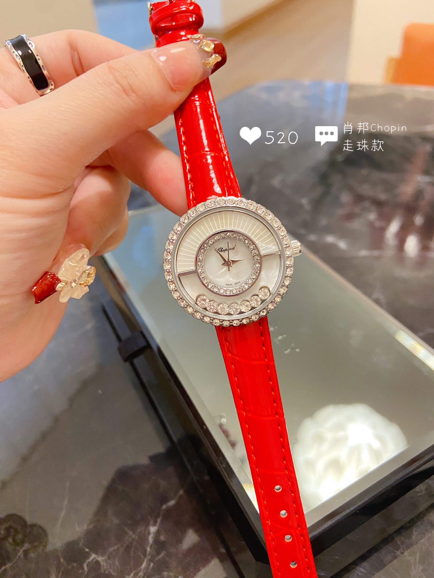 Women CHOPARDity HAPPY SPORT designer Quartz movement Diamond encrusted Watch High Quality Automatic watches women's precious stone wristwatche