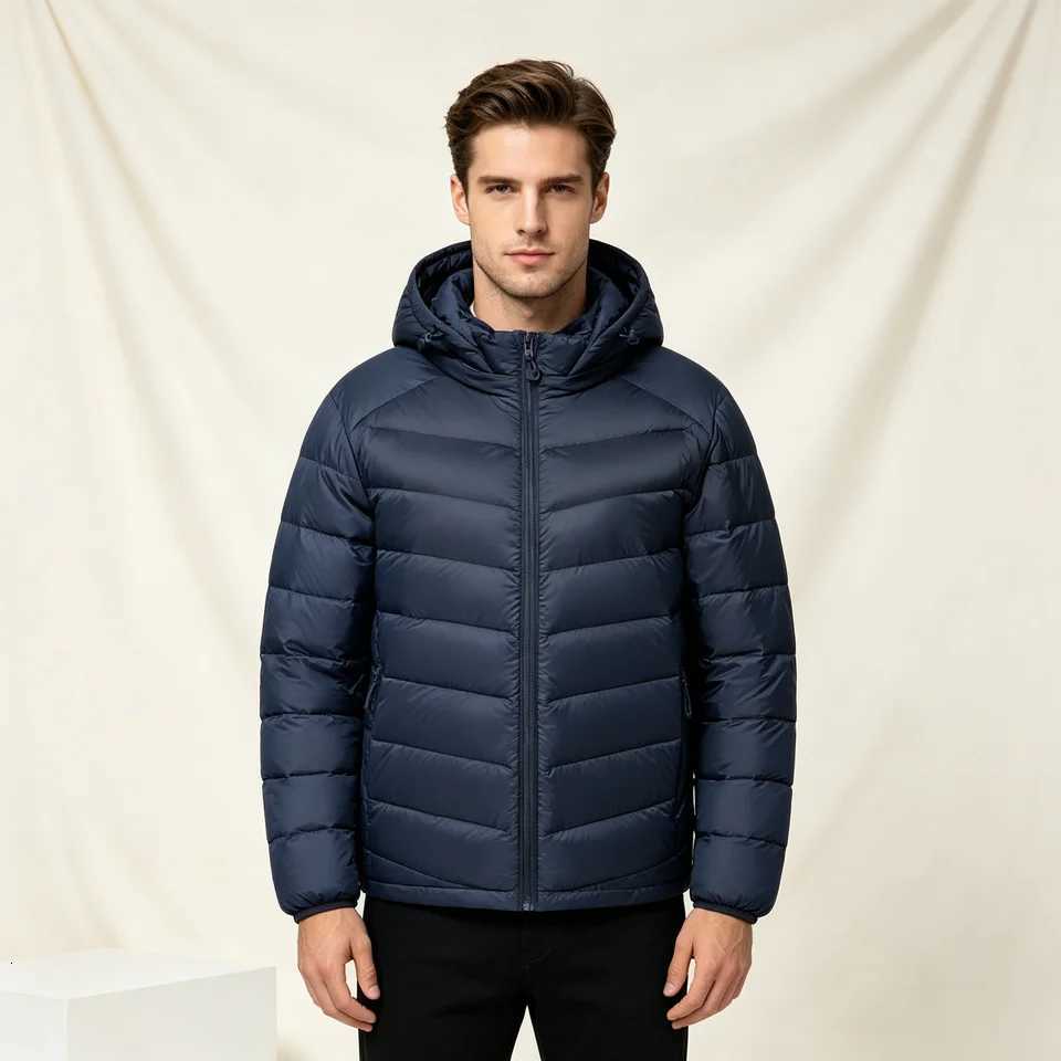 Detachable Men's Down Parkas Unisex Hood Down Jacket 90% Goose Down Resistant Lightweight Puffer Coat Couple Matching Casual Commute Winter C26