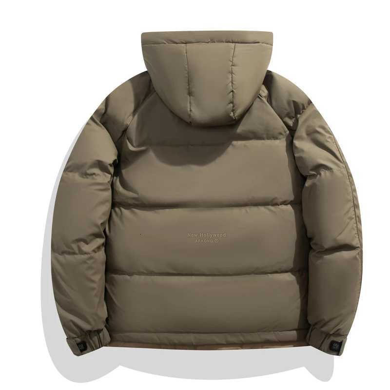Men Men's Down Hooded Parkas Down Jacket Hip Hop Padding Puffer Outwear Coat Harajuku Streetwear Loose Warm White Duck Down Jacket Men Workwear