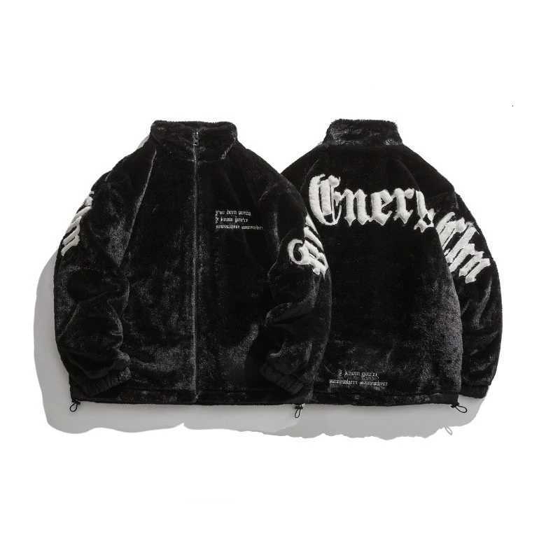 Men's Down Parkas 2025 Winter New American Street Letter Embroidered Fleece Fashion Casual Warm Mens Winter Jackets and Coats C260922