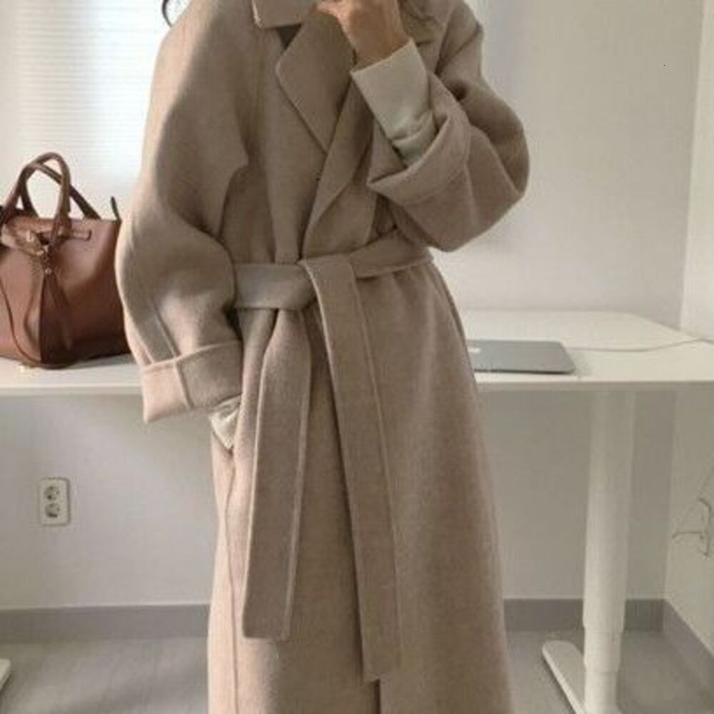 French-Style Vintage Coat, Elegant And Slimming, Loose-Fitting, Korean-Style Mid-Length Hepburn Woolen Coat For Women, Thickened-2