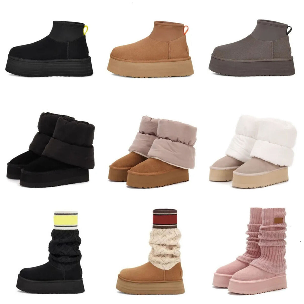 Professional Sports Shoes Classic * Mini Dipper Puffer Legwarmer Breathable Anti-slip Snow Boots Ankle Half Boot * Sweater Designer Bottes Fashion C