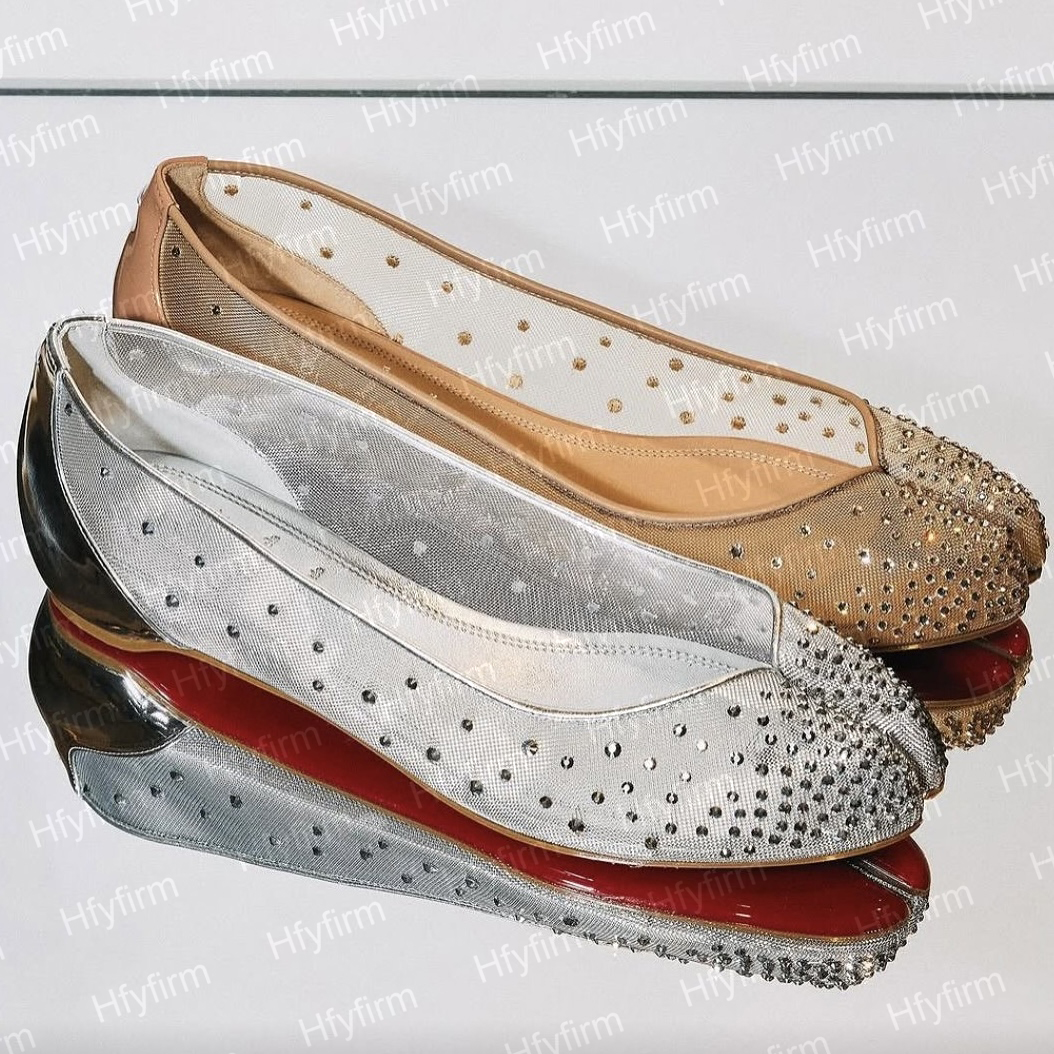 Designer Tabi Chaussures Collaboration Ballet Plat Ballerines Cristaux Maille Plat Casual Chaussures De Luxe Été Automne Chaussure Hiver Lady Cha