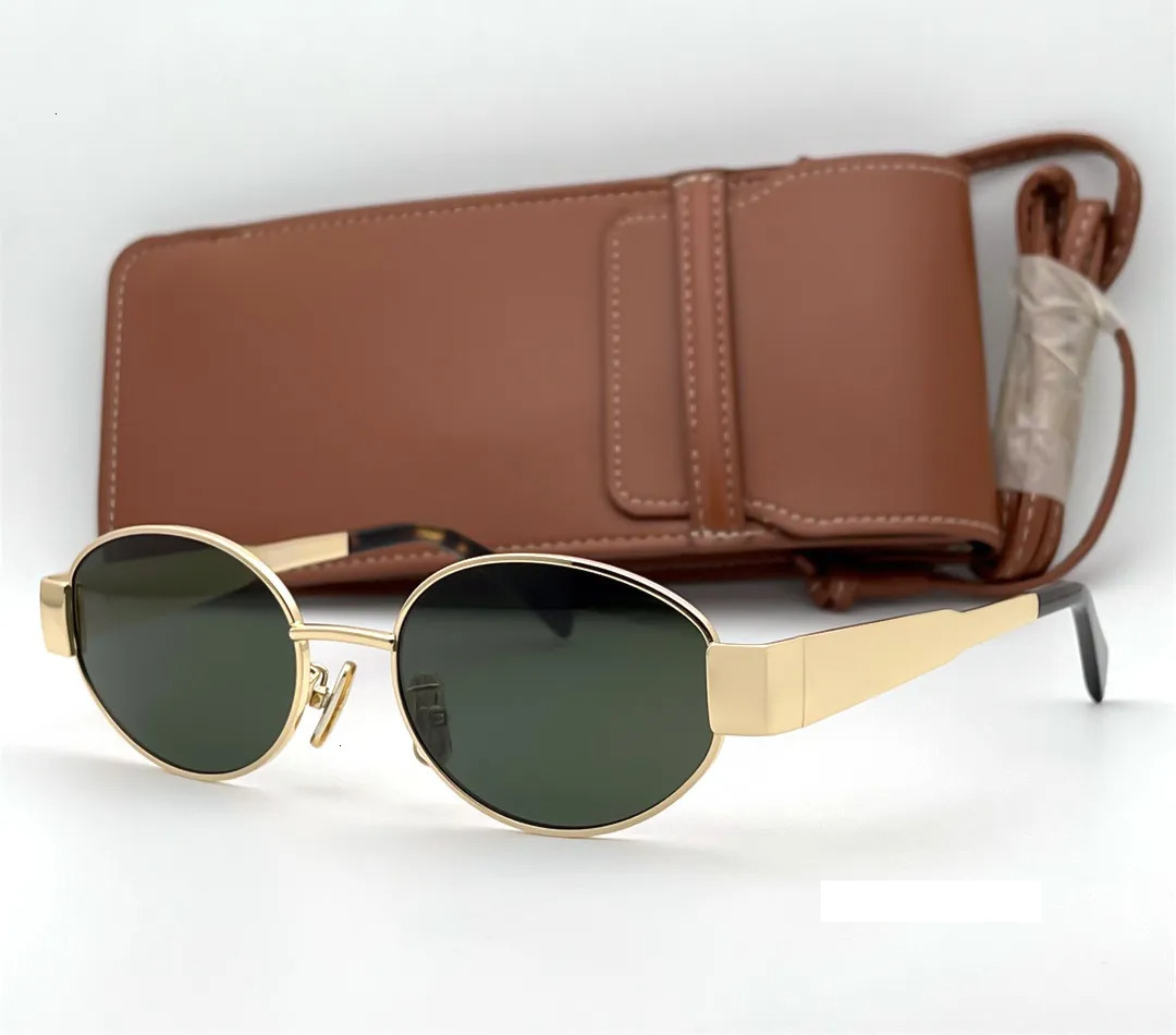 2026 New Sunglasses Fashion Designer 40235 Mens Womens Sunglasses Classic Vintage perfume Metal Small Frame Oval Shape Glasses Outdoor Trendy Versat