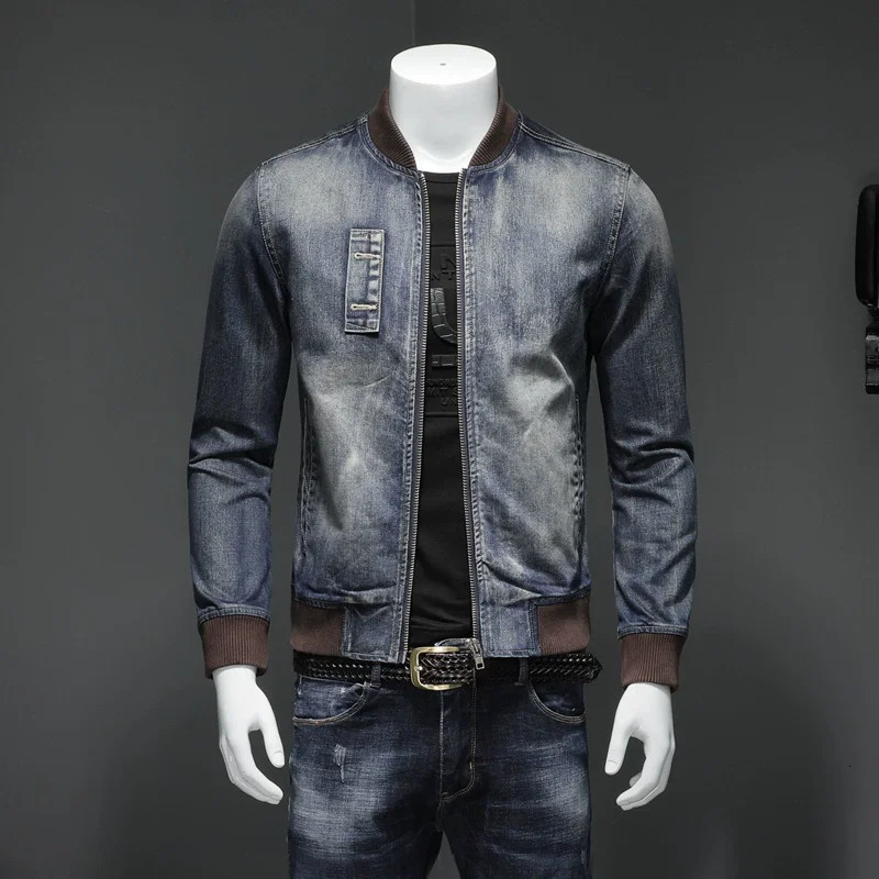Spring Autumn Men Denim Jackets Mens Casual Classic Cotton Coat Outwear Male Trend Solid Color Jeans Jackets 260917