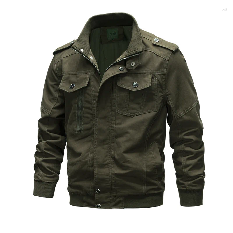 Men's Military Cotton Jacket Multi Pocket Windproof Outdoor Tactical Casual Utility Jackets For Men Hiking Camping Work