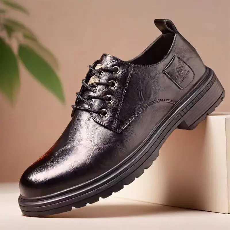 Cut Casual Shoes Mens Low Casual Shoes Genuine Leather British Style Business Casual Soft Sole Big Head Work Boots for Spring Autumn D2609221