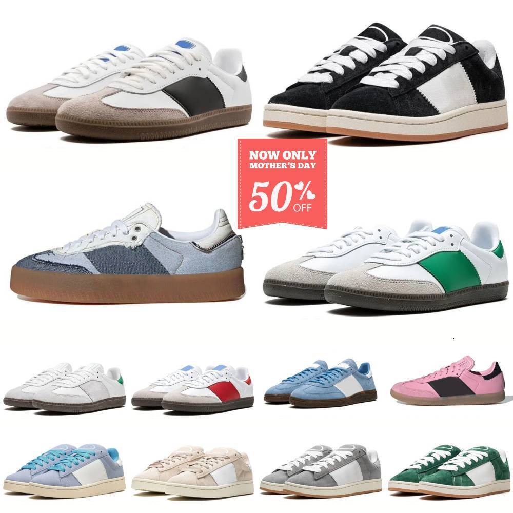 Designer Striped Sports Shoes Men Women White Black Green Denim Blue Night Brown Gum Cream Vintage Runners Casual Shoe Trainers XLG Navy Night Platf