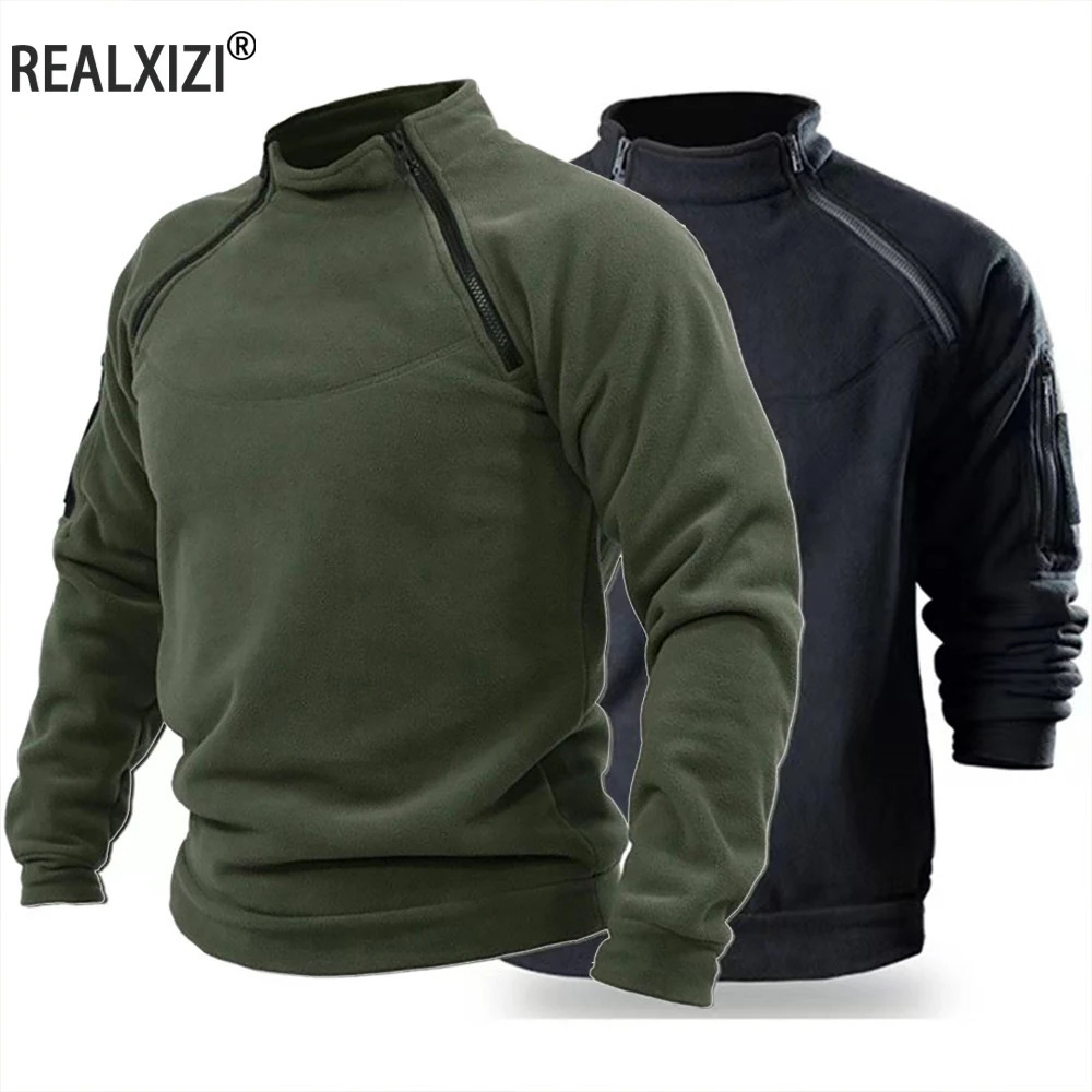 Mens Tactical Hoodies Military Pullover Long Sleeve Zipper Sweatshirts Stand Collar Outdoor Hiking Camping Army Outwear 260923
