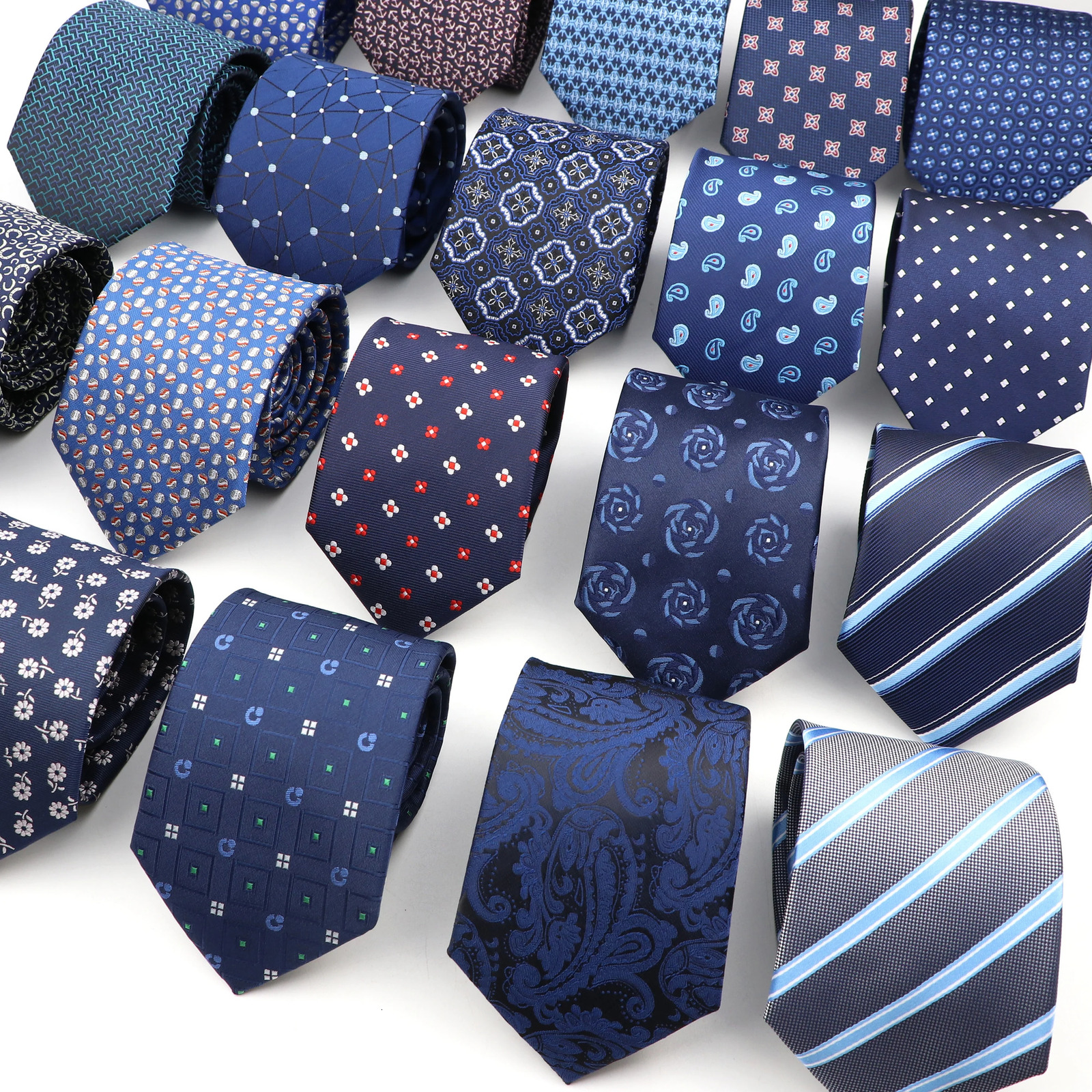 Classic Blue Red Gray Men's Tie Business Formal Wedding 8cm Necktie Jacquard Woven Cravat Fashion Shirt Dress Daily Accessories 260923