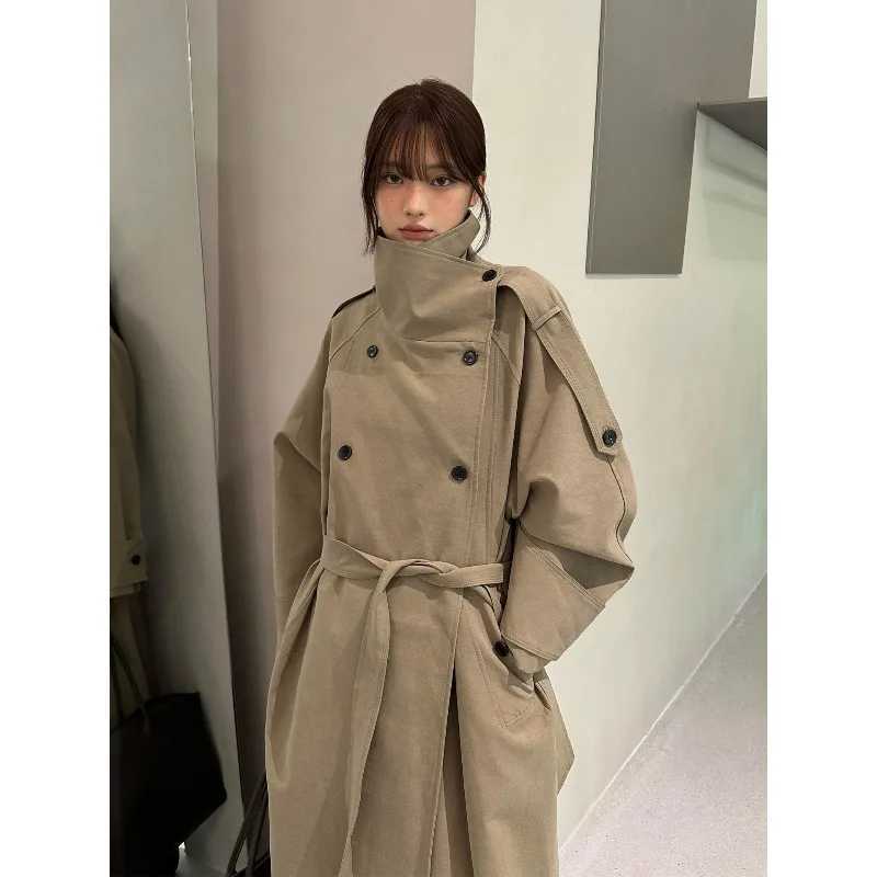 American Style Fashion Trench Coat for Women 2025 Autumn New Mid To Long Style Popular Thin Jacket Female Clothing M260922
