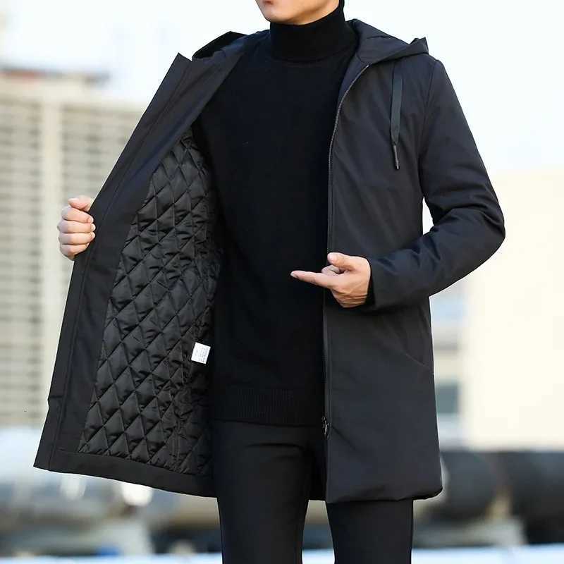Men's Down Parkas Autumn Winter Men's Trench Coat Male Windbreaker Outerwear Jaquet Man Coat Men Casual Thicken Warm Hooded Parkas Men Jac