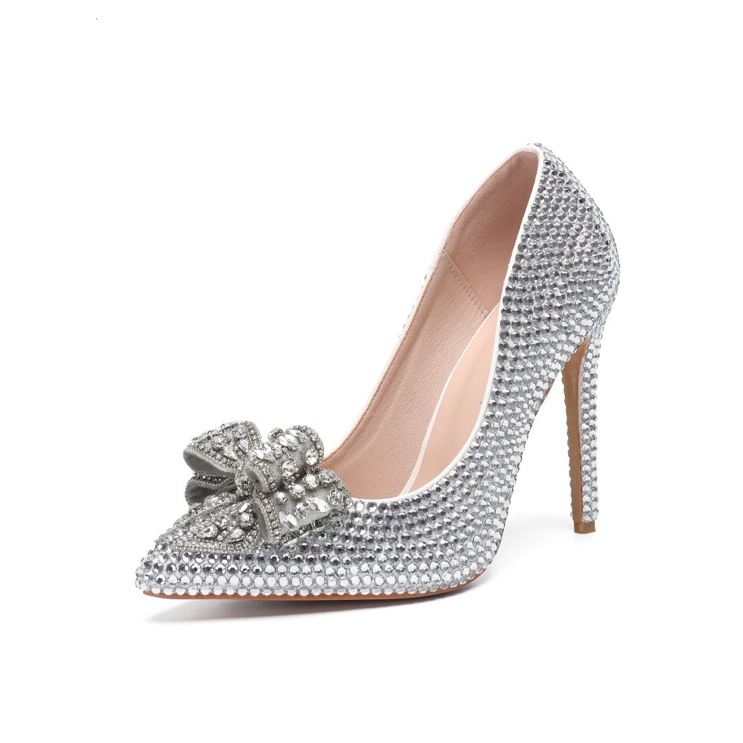 Women Pointed Toe Xiuhe Bridal Chinese Wedding Dress Convertible Slingback High Heels Spring Party Dress Shoes Plus Size