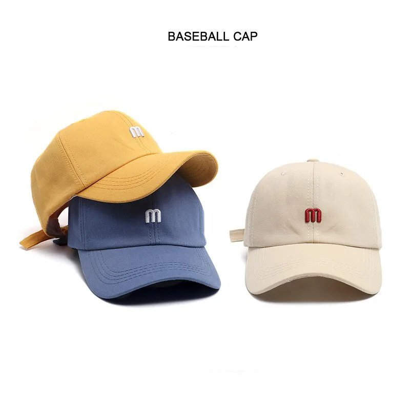 100 Cotton Baseball Cap Adjustable Solid Color Casual Dad Hat