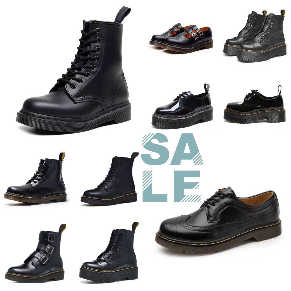 Designer New DrbootieeS High Martin Boots 1460 1461 Bootsreal Black Leather Vintage Fashion Winter Snow Marteen Men Women Mini Bootie Smooth Oxford
