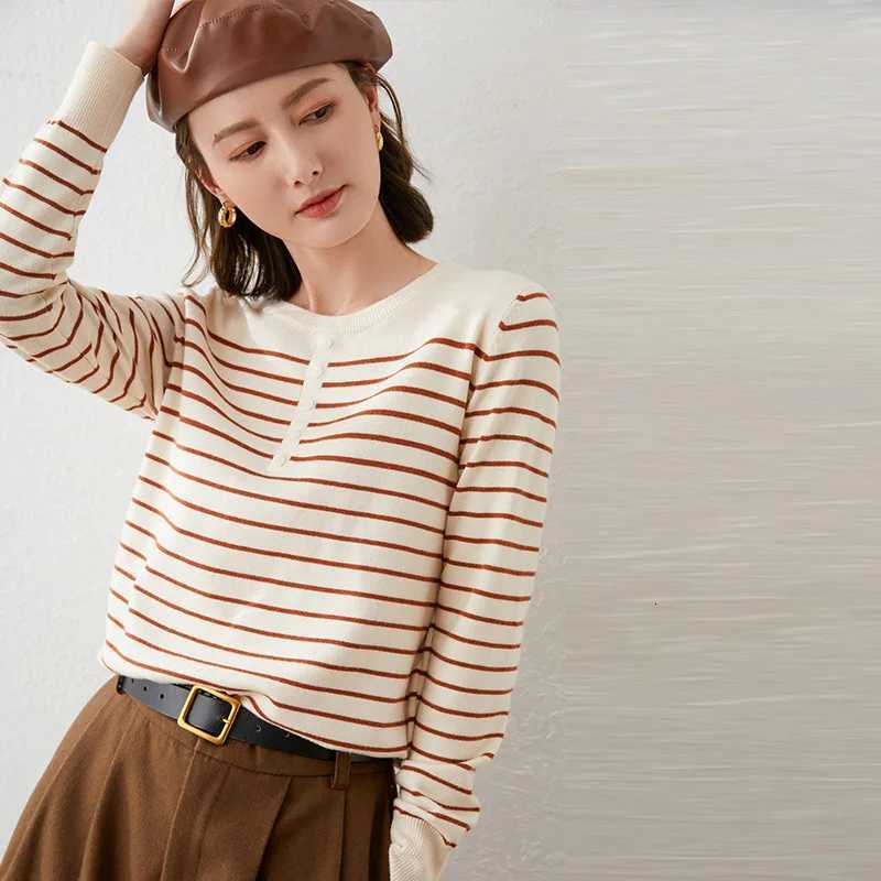 Women's Sweaters Women Sweater Striped Bottoming Shirt Casual Korean O-neck Pullovers Apring Autumn Loose Knitted Sweater Long Sleeve Undershir