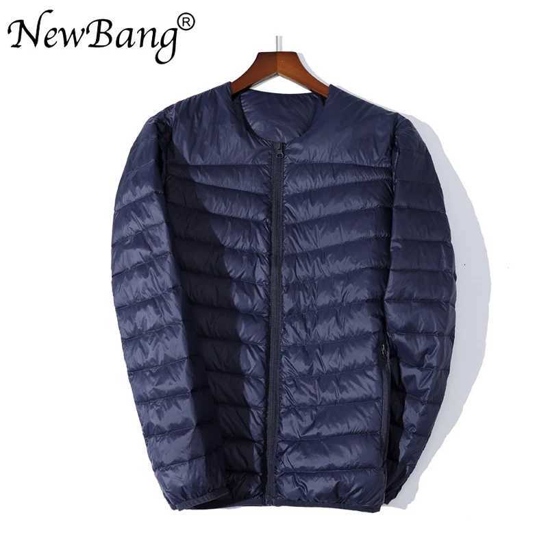 Men's Down Parkas NewBang Ultra Light Down Jacket Men Zipper Single Breasted Portable O-Neck Spring Autumn Winter Without Collar Warm Liner C26