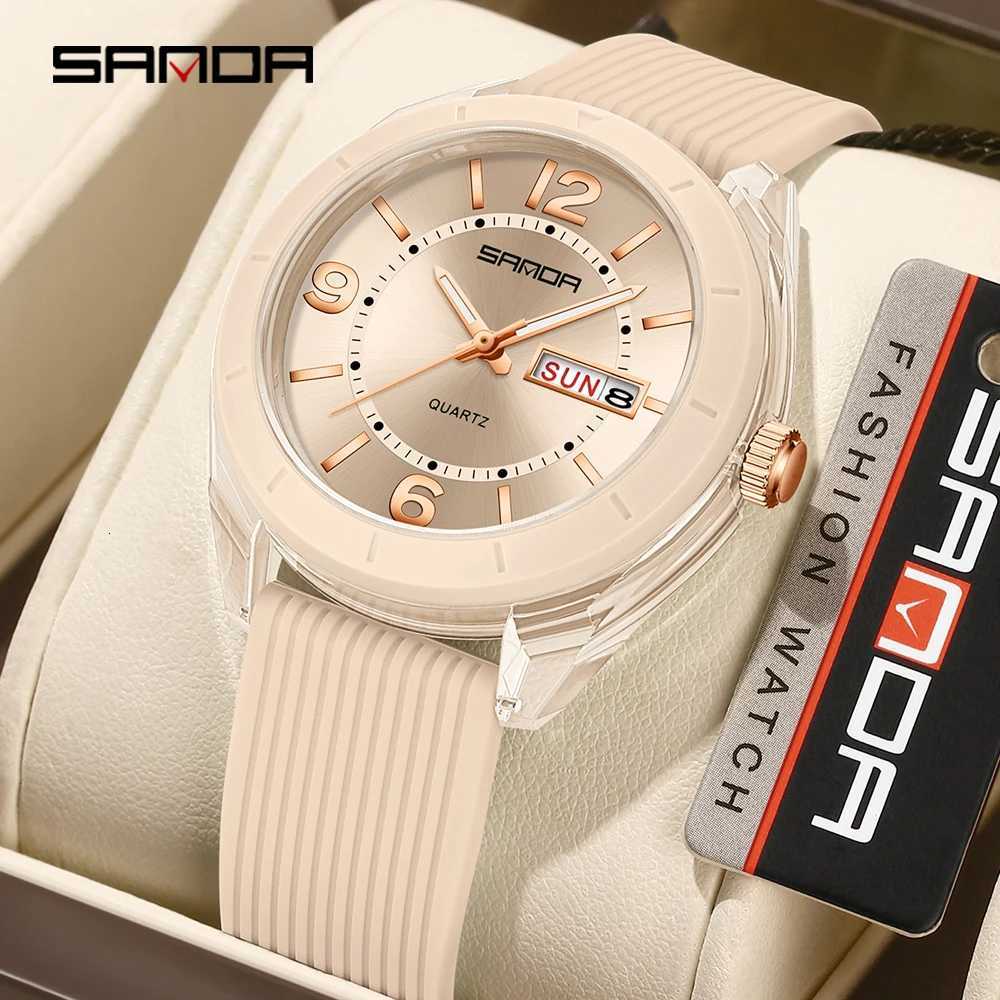 Women's Watches SANDA 6287 Quartz Watch for Women Waterproof Auto Date Week Elegant Luxury Ladies Wristwatch Waterproof Analog Women's Wat