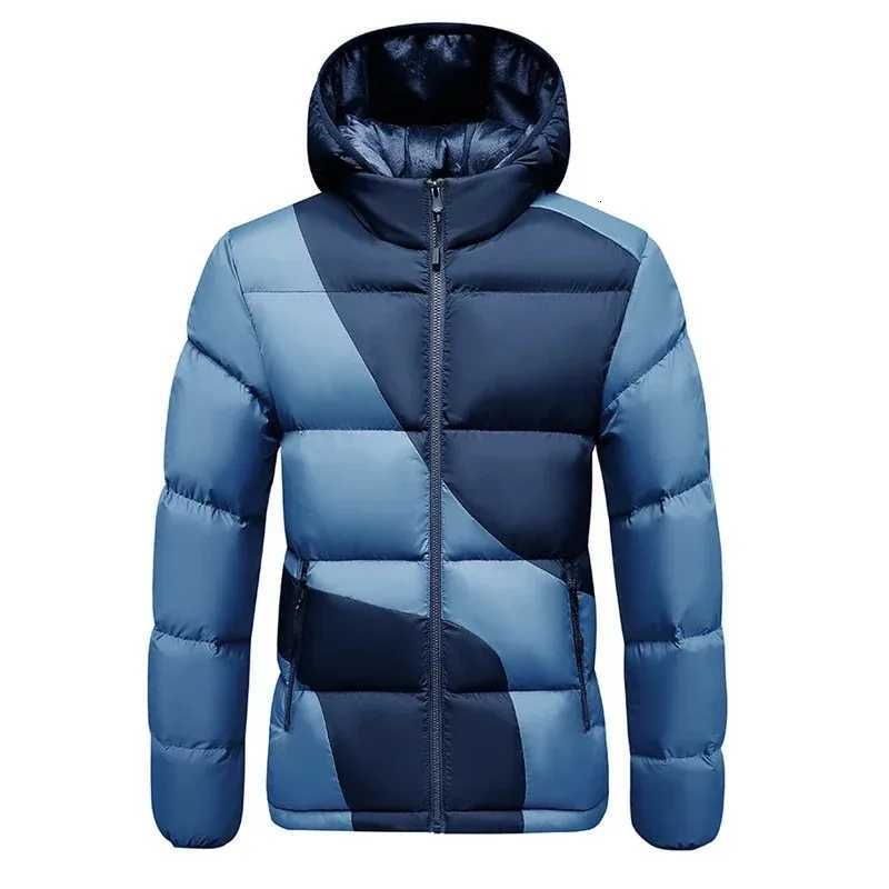 Men's Down Parkas Graphene Self-Heating Men's Winter Jacket Thermal Auto Warm Up Thick Hooded Cotton Coat Outdoor Skiing Sports Loose Fit