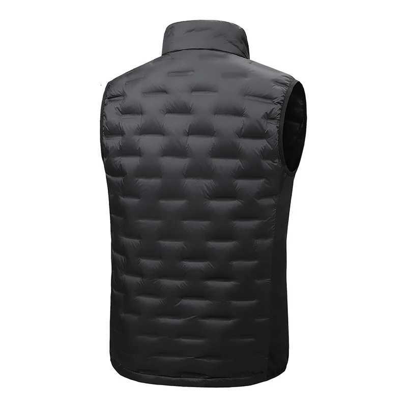 Down Parkas Winter Man Men's White Duck Down Vest Men Waterproof Windproof Casual Sleeveless Vests Man Multi Pocket Warm Ultralight Waistcoat C