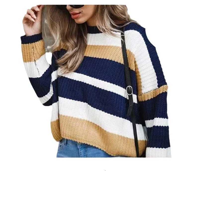 Women's Sweaters New Women's Clothing Is Simple Loose Multi-color Stripes and Knitted Sweaters Comfortable Casual H260923
