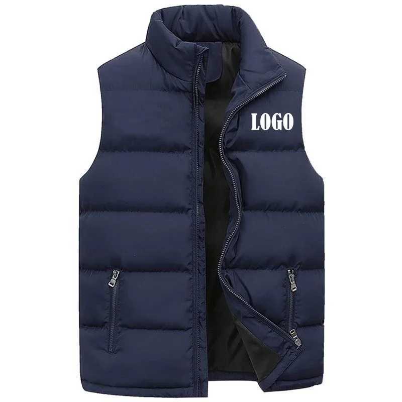 Custom Parkas Men's Unisex Down Warm Padded Vest Jacket Sleeveless Coat for Men Women Autumn Winter Quilted Outerwear Thickened Zip Up Casual O