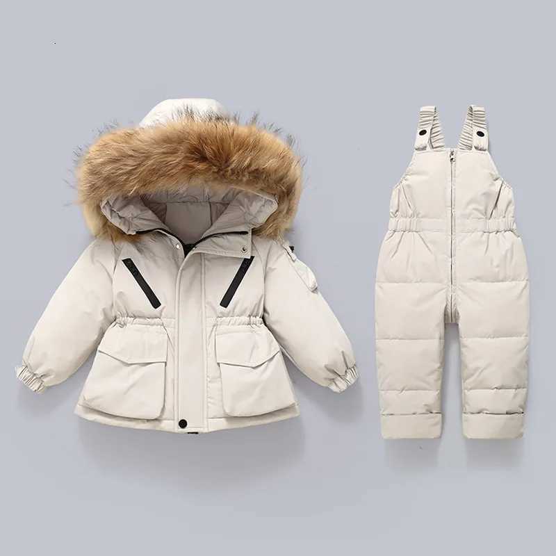 Clothing Sets Baby Girls Winter Overalls Jumpsuit Children Suits Toddler Hooded Jacket Kids Snowsuit Down Parka Coat for Boy Fur Outerwear X260922