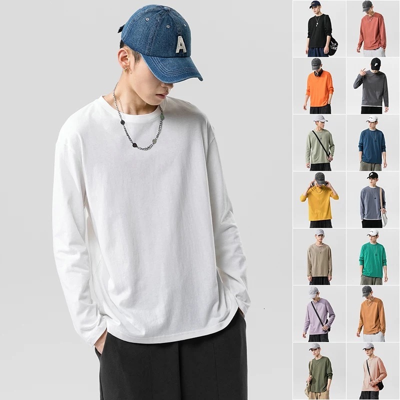 Wholesale long-sleeved T-shirts, 2023 new autumn collection, trendy loose-fit, round-neck sweatshirts, men's casual wear