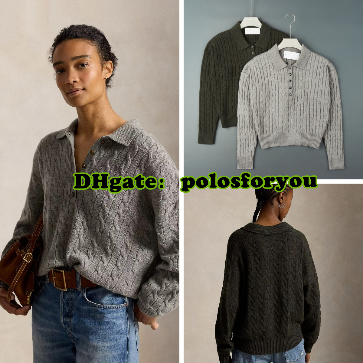 sweater women polo sweaters cashmere sweater women Falling Shoulder Embroidered Design Thick Soft Twisted Long Sleeve Knitted Sweater Wool Blended