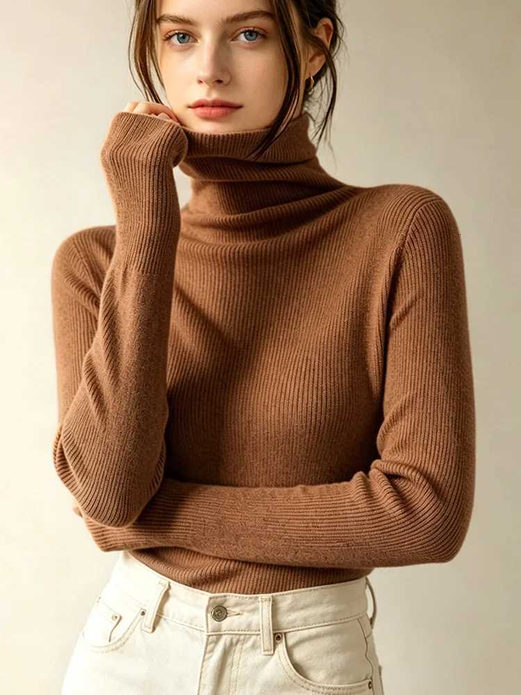 Women's Sweaters New Autumn and Winter Turtleneck Long Sleeve Women Knitted Sweater Office Lady Slim Chic Jumper Knit Pullovers Sweaters H26092