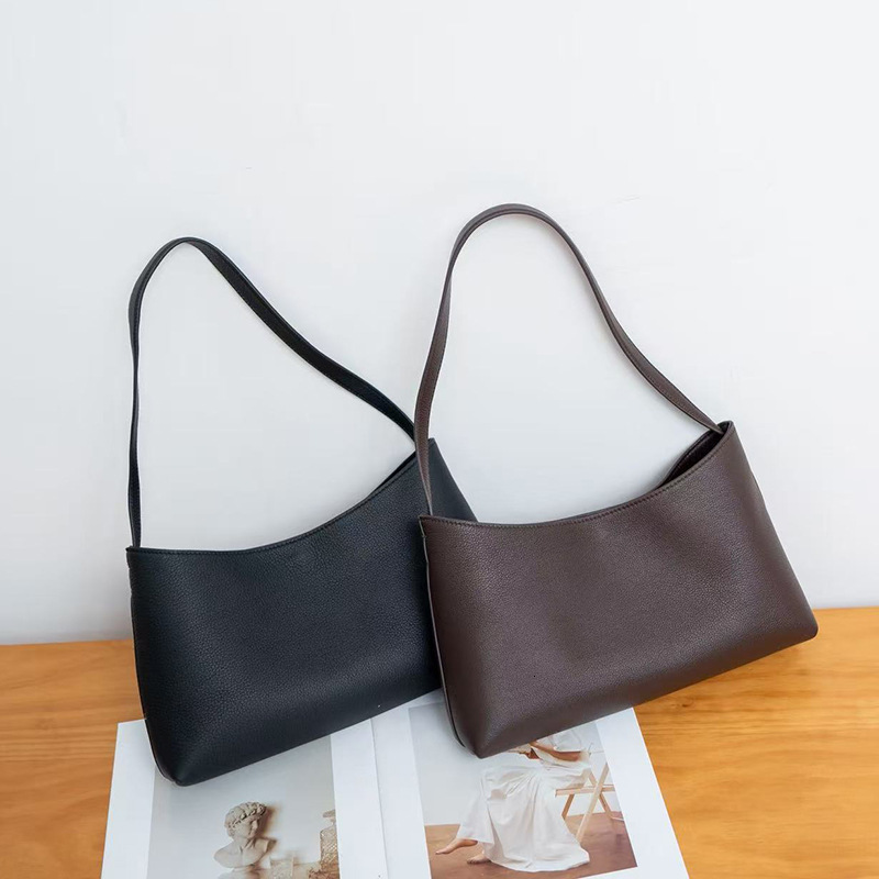 Top-Layer Cowhide Handbag With Large Capacity For Commuting, Korean Niche Light Luxury New Model Genuine Leather High-End Underarm Bag Fashion Luxur