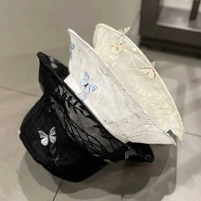 Fashion Butterfly Bucket Hats Women Summer Sun Hats Female Breathable Bucket Hats Casual Outdoor Sun-Proof Hat Z260922