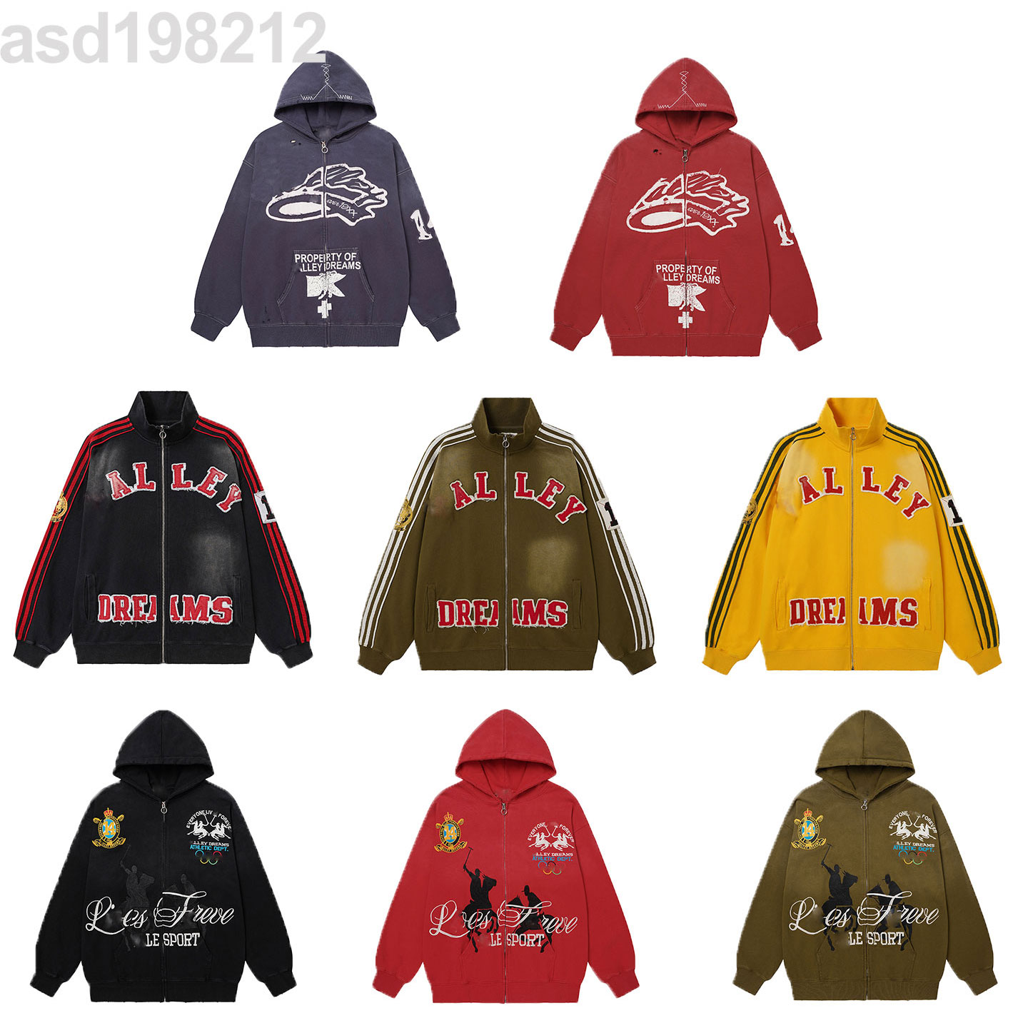 Mens Womens Zip Up Hoodie Stand Collar Jacket Sweatpants Set Y2K College Applique Letter Embroidery Logo Print Side Striped Oversized Streetwear Tra