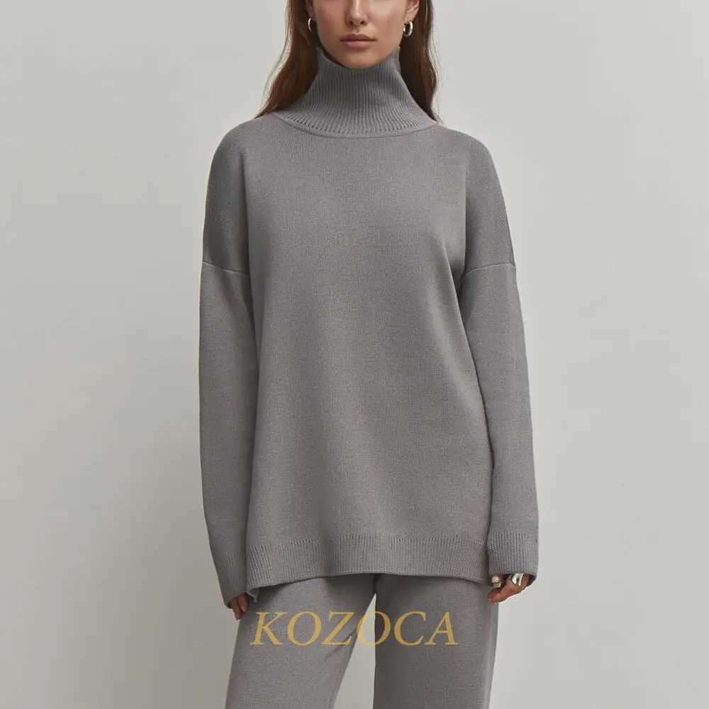 Women's Sweaters Kozoca Sweater Women Autumn Winter New Loose Casual Thick Soft Pullover Female Jumper Warm Knitted Turtleneck Fashion Sweaters