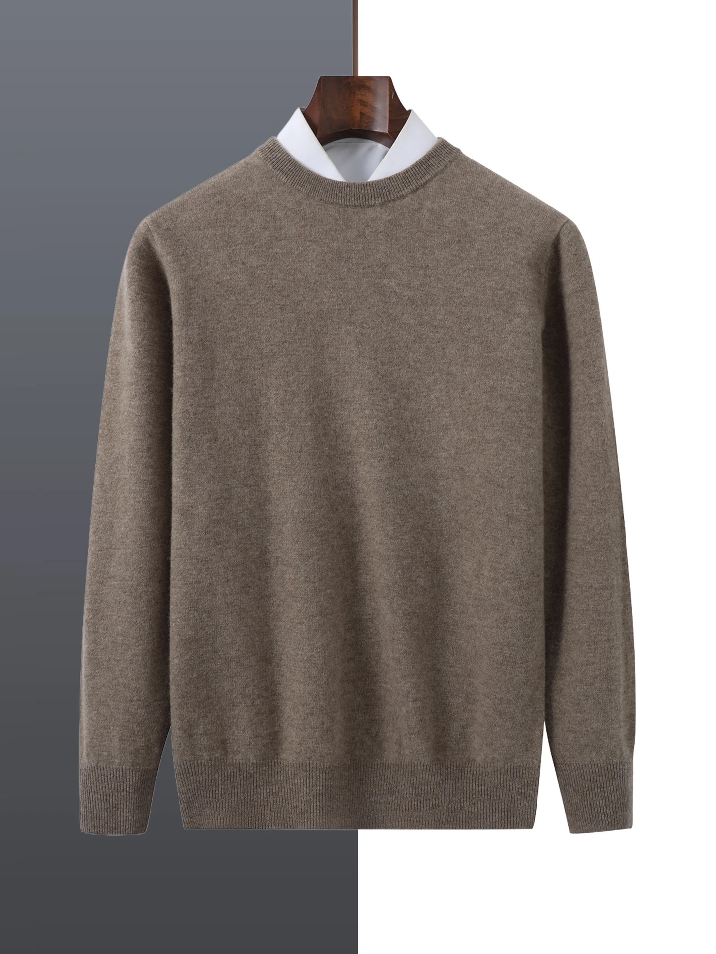 Basic 100 Merino Wool Men's Sweater Autumn Winter Male Knitted Pullover Long Sleeve Clothing Tops Cashmere Blouse ONeck Fleece 260910