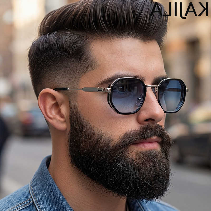 Occhiali da sole quadrati Occhiali da sole vintage punk da uomo 2026 Designer di lusso retrò Steampunk ottagonale con montatura in metallo Occhiali