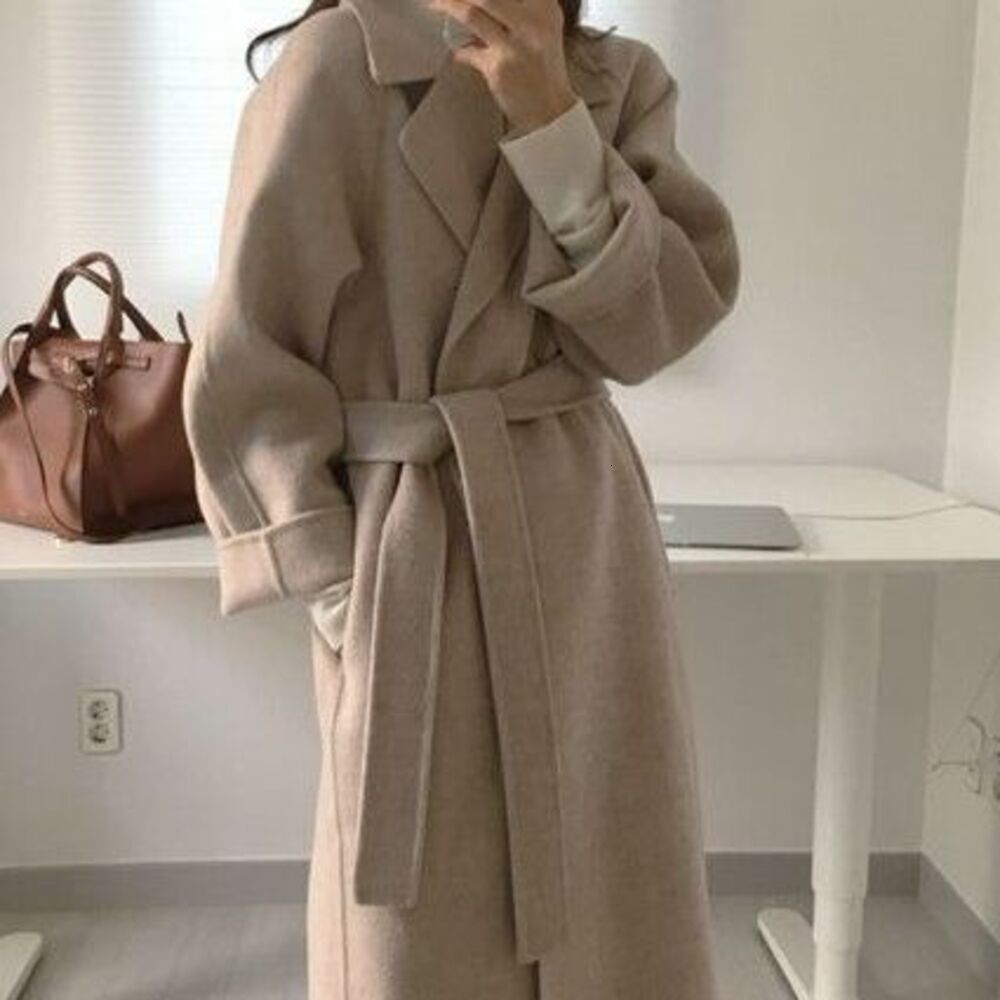 French-Style Vintage Coat, Elegant And Slimming, Loose-Fitting, Korean-Style Mid-Length Hepburn Woolen Coat For Women, Thickened-3