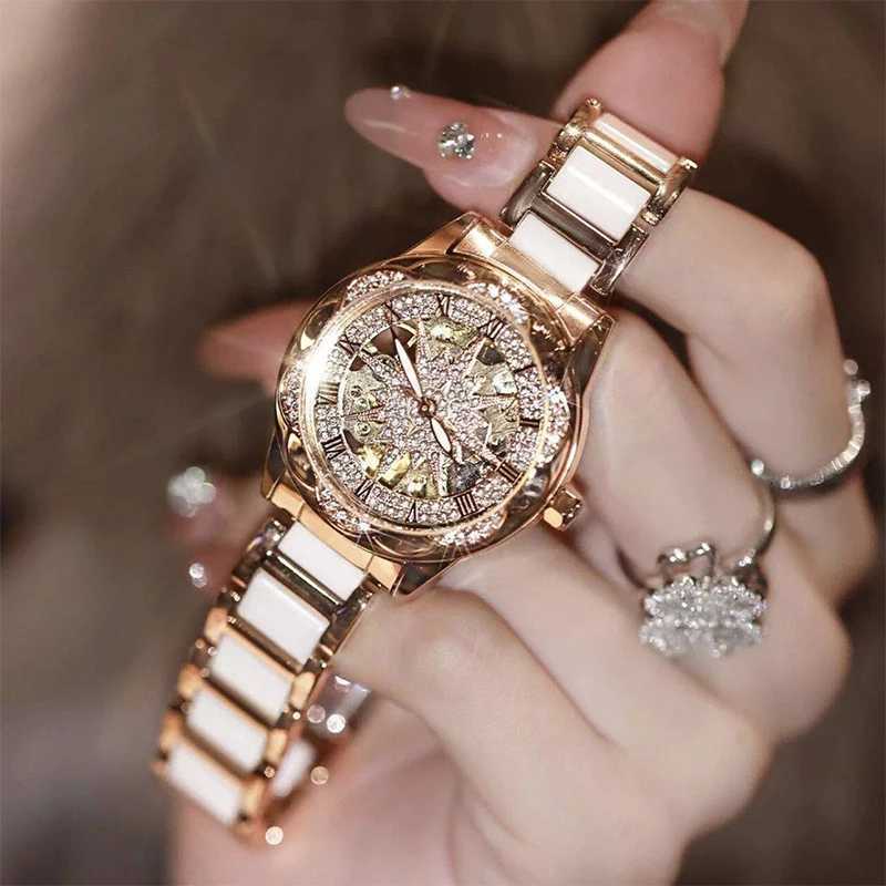 Women's Watches Woman Watch Elegant 2026 Wristwatches Skeleton Circular Dial Ladies Quartz Diamond Watch Luxury Fashion Watches for GirlfriendT