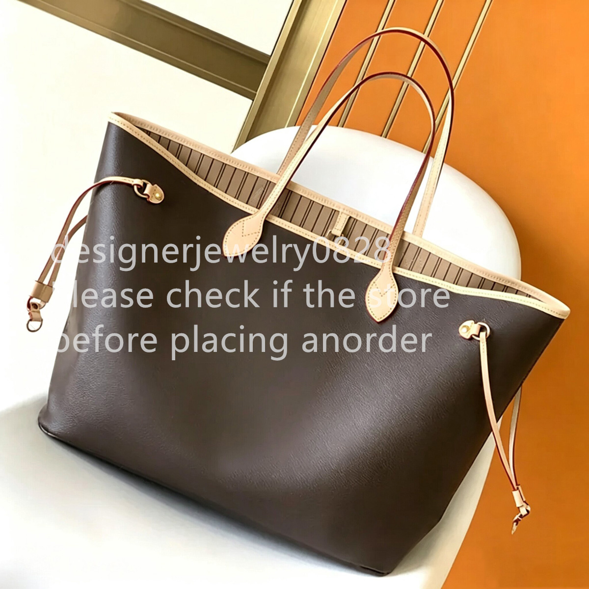 Tote bag Designer Medium Handbag with purse Genuine Leather 10A 1:1 Mirror High quality Shoulder bag Luxury Classic Flower Checked hopping bag with